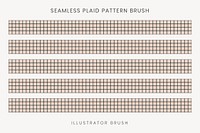 Seamless plaid pattern brush, brown design vector, compatible with AI