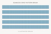 Grid pattern brush, blue seamless design vector, compatible with AI