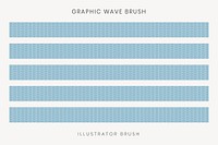 Wave pattern brush, seamless blue design vector, compatible with AI