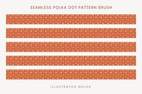 Seamless polka dot pattern brush, orange design vector, compatible with AI