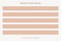 Wave pattern brush, seamless beige design vector, compatible with AI