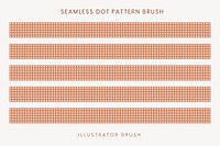 Seamless polka dot pattern brush, brown design vector, compatible with AI