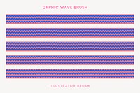 Wave pattern brush, seamless pink design vector, compatible with AI