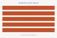 Polka dot pattern brush, seamless red design vector, compatible with AI