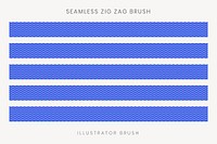 Zig-zag pattern brush, seamless blue design vector, compatible with AI