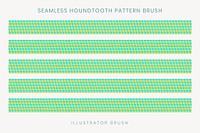 Houndstooth pattern brush, seamless green vector, compatible with AI