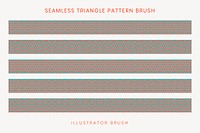 Seamless triangle pattern brush, green geometric vector, compatible with AI