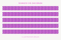 Seamless zig-zag pattern brush, pink design vector, compatible with AI