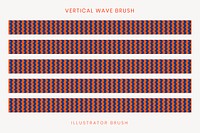 Vertical wave pattern brush, seamless orange design vector, compatible with AI