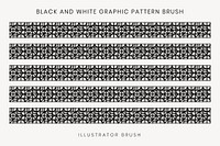 Black abstract pattern brush, geometric vector, compatible with AI