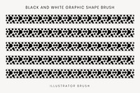 Retro pattern brush, abstract black and white vector, compatible with AI