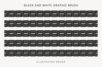 Black abstract pattern brush, geometric vector, compatible with AI