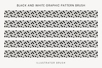 Black abstract pattern brush, geometric vector, compatible with AI