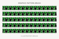 Retro pattern brush, abstract green vector, compatible with AI