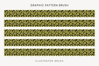 Abstract pattern brush, yellow geometric vector, compatible with AI