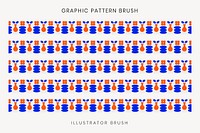 Retro pattern brush, abstract blue vector, compatible with AI