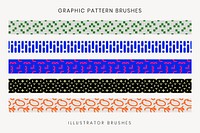 Retro pattern brush, abstract colorful vector set, compatible with AI