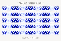 Abstract pattern brush, blue geometric vector, compatible with AI