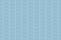 Abstract wave background, blue seamless line pattern vector