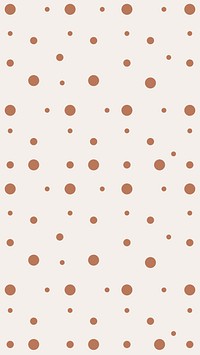 Aesthetic pattern phone wallpaper, beige polka dot