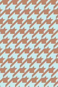 Blue fabric pattern background, brown geometric