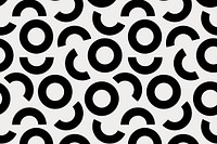 Abstract circle pattern background, black and white vector