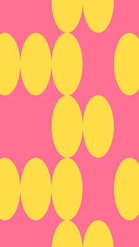 Pink retro pattern phone wallpaper, circle geometric