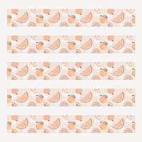 Aesthetic fruit pattern brush, strawberry and grapefruit vector, compatible with AI