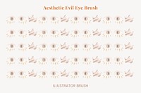 Evil eye pattern brush, cute cartoon vector, compatible with AI