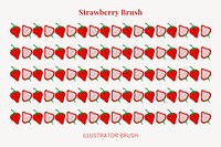 Strawberry pattern brush, cute fruit vector, compatible with AI