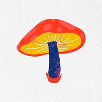 Cute mushroom clipart, cottage core colorful vector