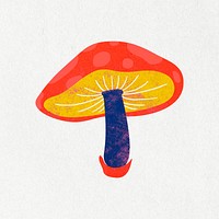 Cute mushroom clipart, cottage core colorful psd
