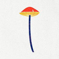 Cute mushroom clipart, cottage core colorful psd