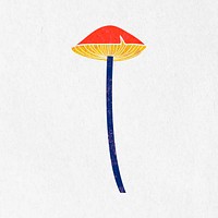Cute mushroom clipart, cottage core colorful vector