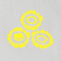 Abstract flower clipart, yellow shape psd