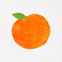 Cute orange fruit sticker, journal collage element vector