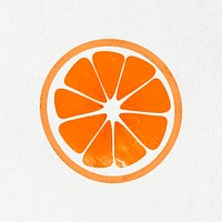Orange slice clipart, cute fruit diary collage element psd