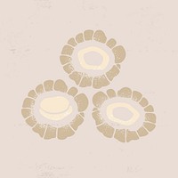 Abstract flower clipart, beige earth tone shape vector