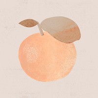 Pastel orange fruit sticker, textured journal collage element psd