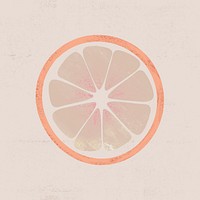 Grapefruit slice clipart, pastel fruit diary collage element psd