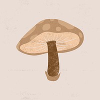 Vintage mushroom clipart, cottage core earth tone vector