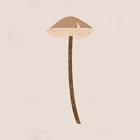 Vintage mushroom clipart, cottage core earth tone vector