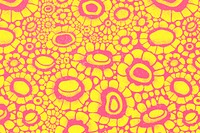 African floral pattern background, pink and yellow design