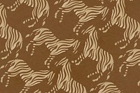 Brown zebra pattern background, wild animal stamp vector