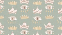 Cute eye pattern HD wallpaper, pastel green design