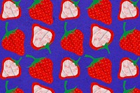 Strawberry fruit background, kidcore pattern in red