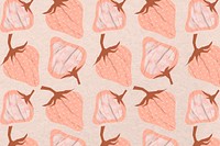 Pastel strawberry background, fruit pattern with texture vector