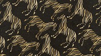 Golden zebra print computer wallpaper, animal pattern aesthetic