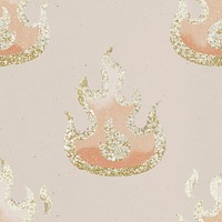 Glitter flame background, cute pattern design