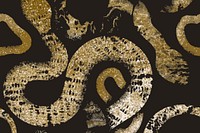 Gold snake pattern background, animal glitter aesthetic vector